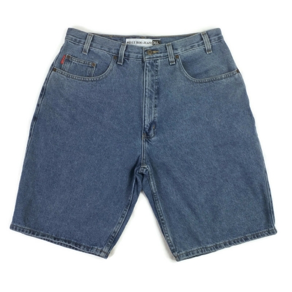 Vintage Bugle Boy 765 Medium Wash Flat Front Denim Jean Shorts Mens Size 32 x 11 - Picture 14 of 14